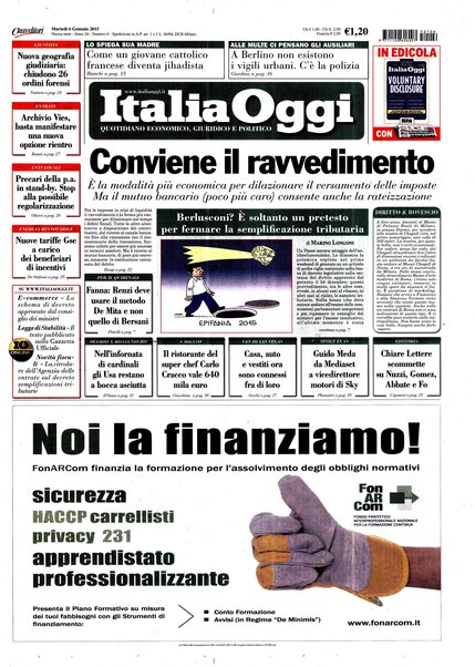 Italia oggi : quotidiano di economia finanza e politica